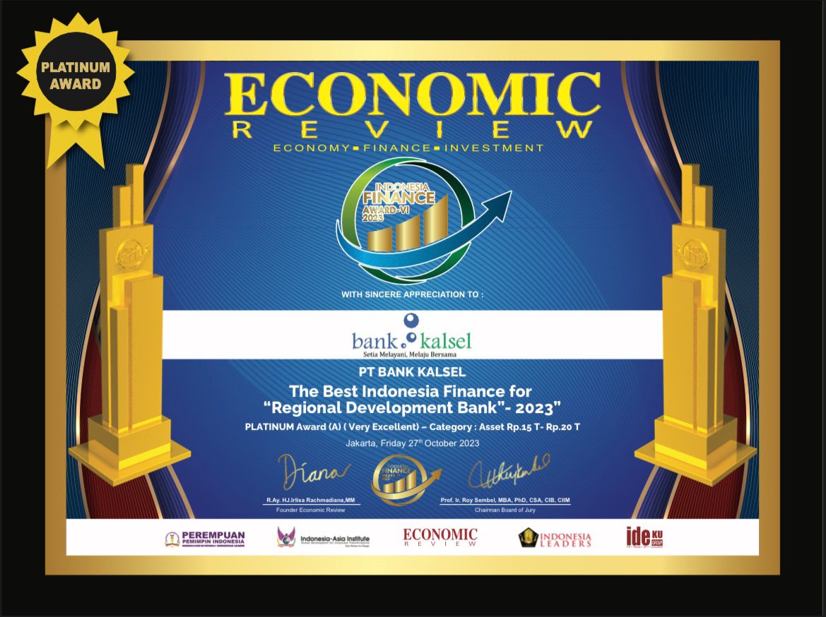 Bank Kalsel Raih The Best Indonesia Finance di Ajang Indonesia Finance Award VI 2023