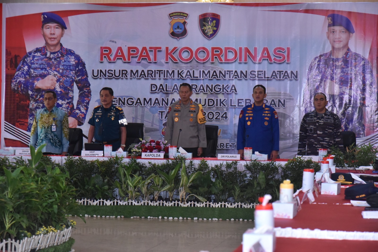 Pengamanan Mudik Lebaran 2024, Kapolda Kalsel Buka Rapat Koordinasi Unsur Maritim