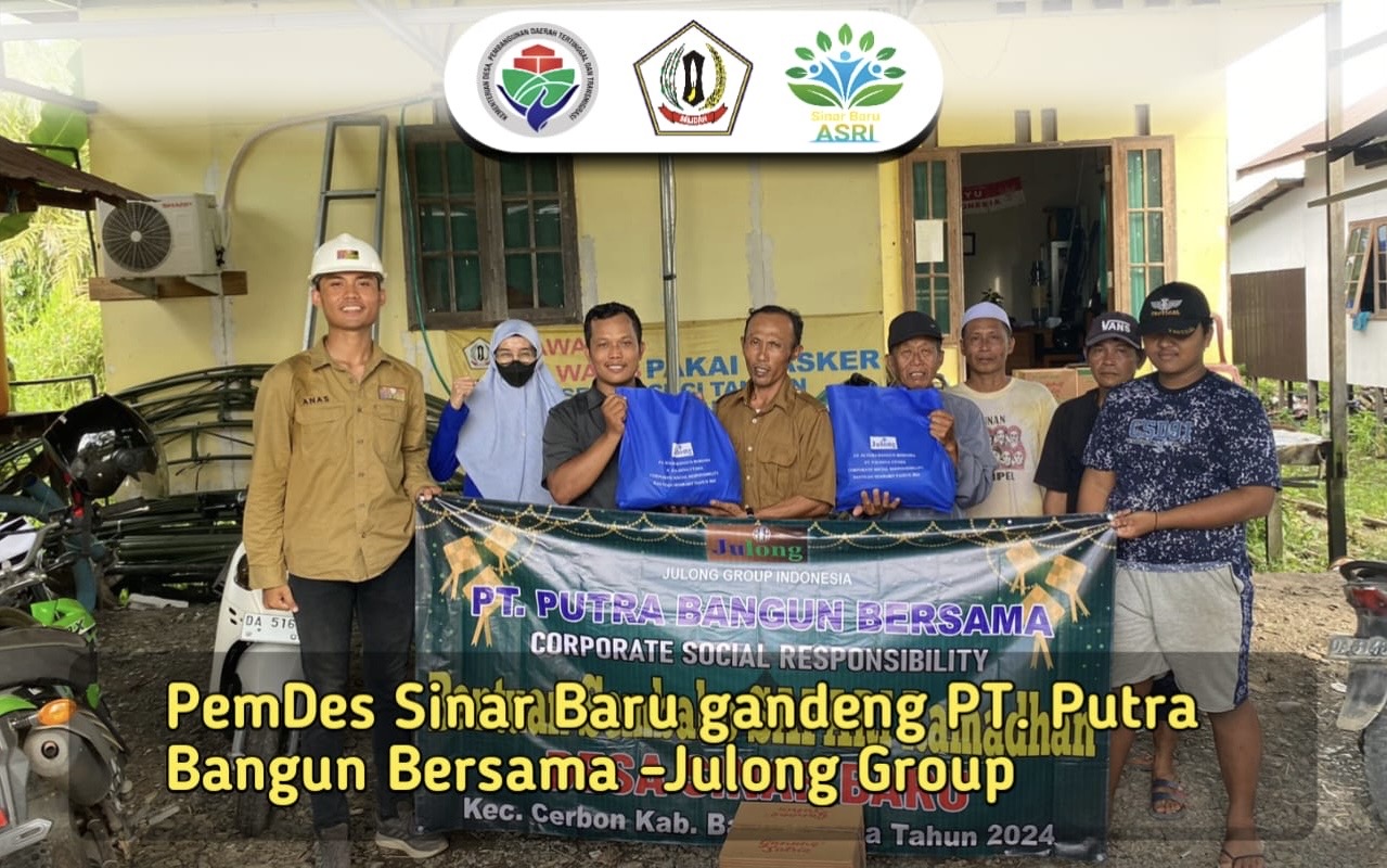 Bagikan Ratusan Paket Sembako ke Masyarakat, Pemerintah Desa Sinar Baru gandeng PT PBB – Julong Group